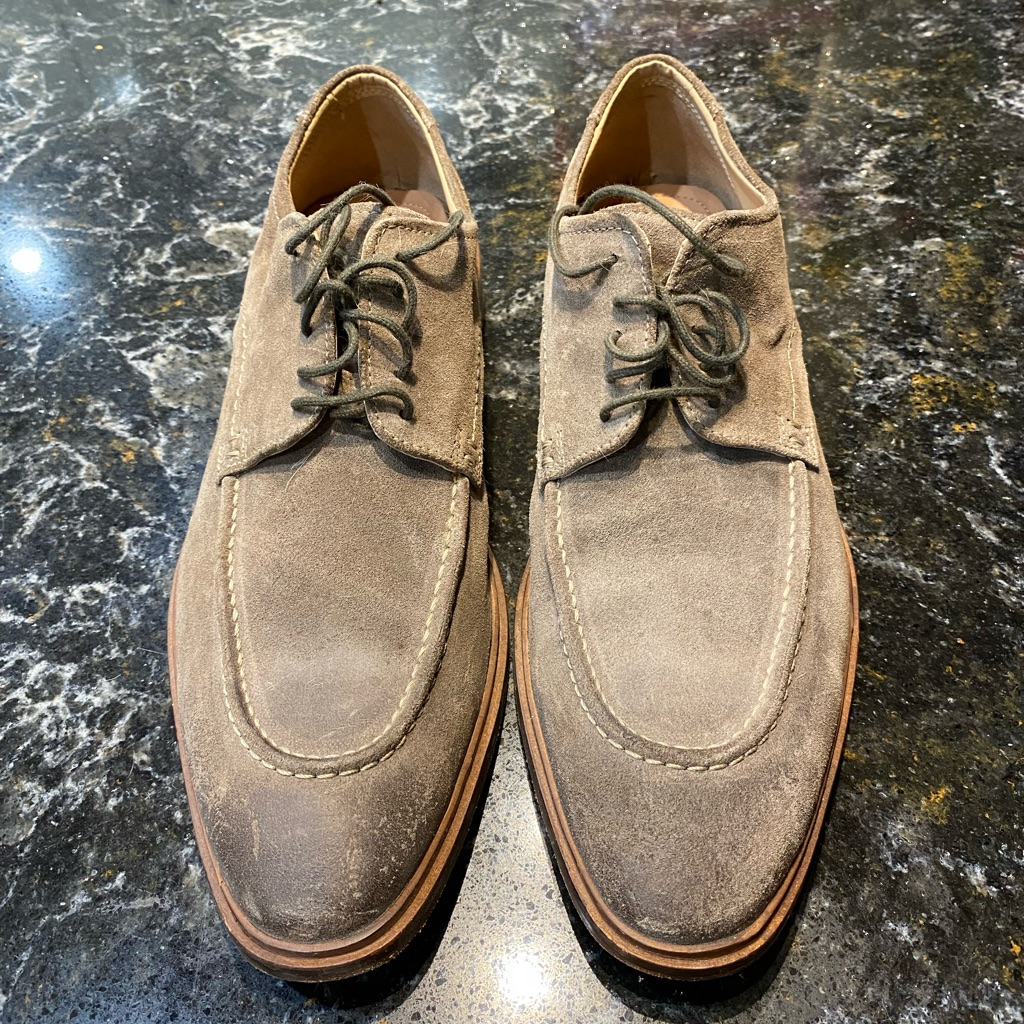 Men’s Ecco Grey Suede Lace Up Oxfords Size 44